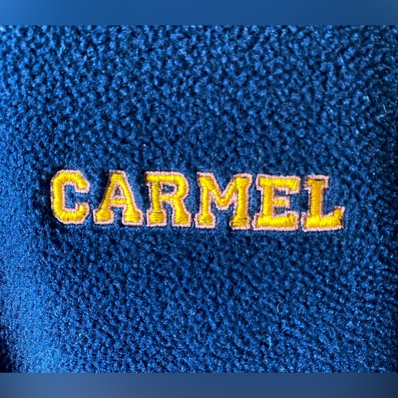 Lands End Embroidered Carmel Royal Blue Full Zip Fleece - Picture 3 of 5